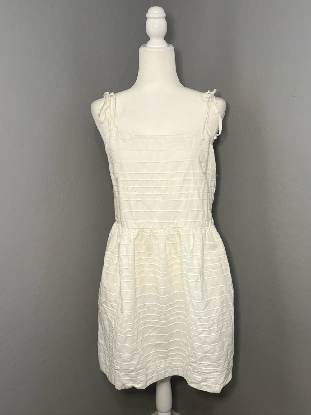 GAP‎ White Tie-Shoulder Mini Dress Size 8